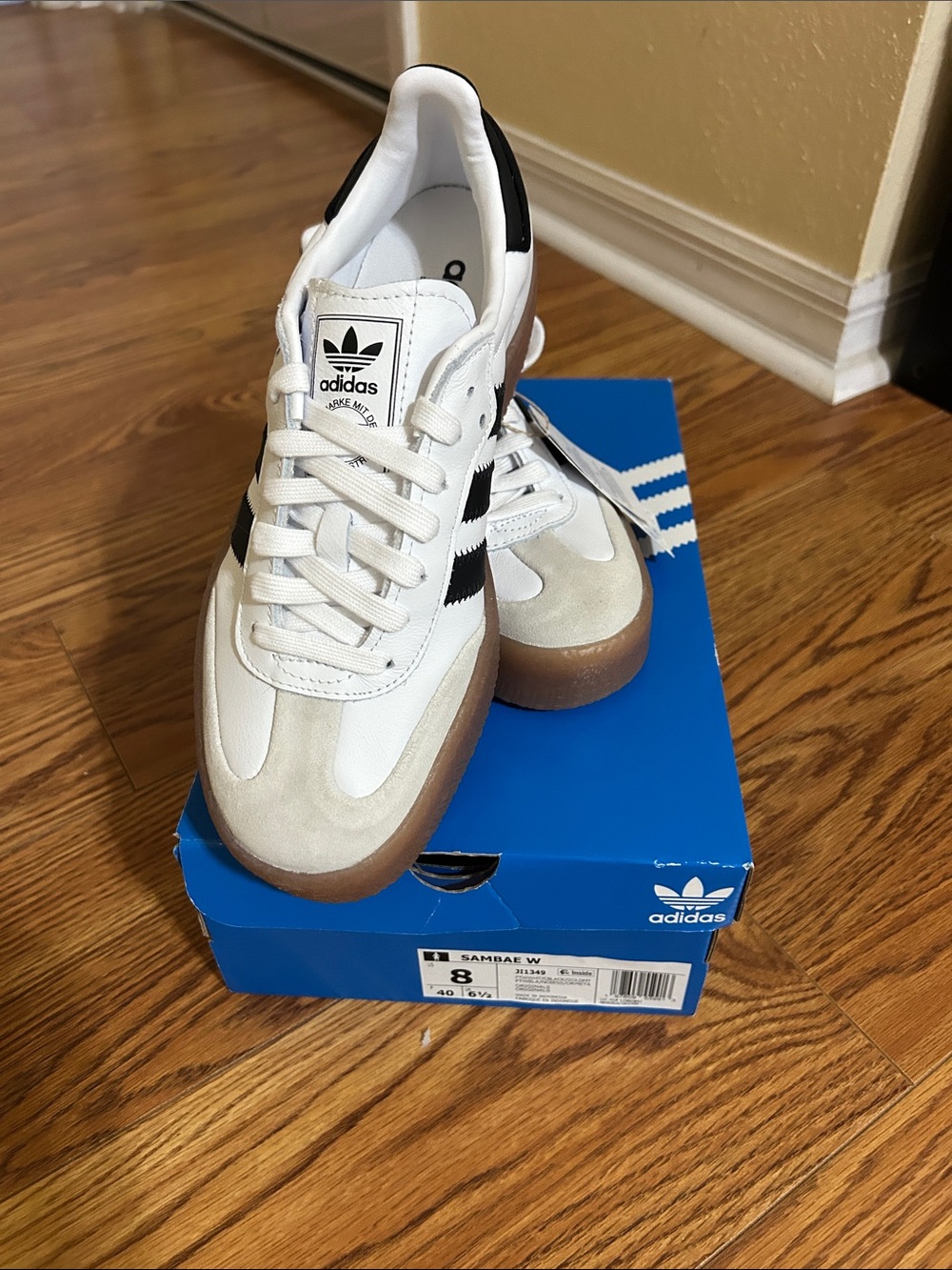 adidas White & Black Retro Gum Sole Sneakers - Picture 4 of 4